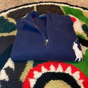 Navy blue quarter zip sweater